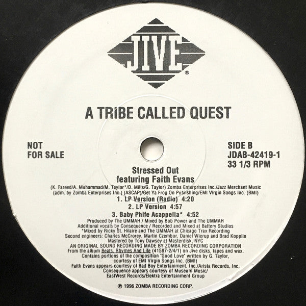 A Tribe Called Quest featuring Faith Evans : Stressed Out (12", Promo)