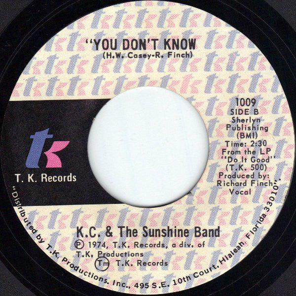K.C. & The Sunshine Band* : Get Down Tonight (7", Single, PRC)