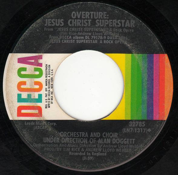 Yvonne Elliman / Alan Doggett : I Don't Know How To Love Him / Overture: Jesus Christ Superstar (7", Single, Pin)