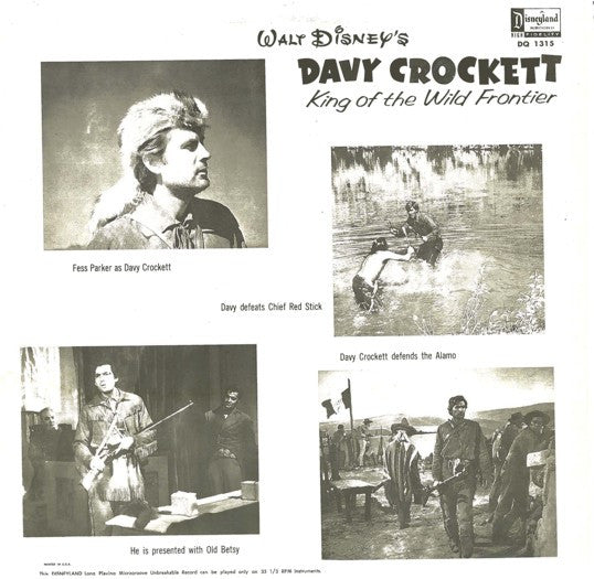 Fess Parker, Buddy Ebsen : Walt Disney's Three Adventures Of Davy Crockett (LP, Album, Mono, RE)