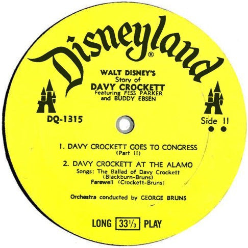 Fess Parker, Buddy Ebsen : Walt Disney's Three Adventures Of Davy Crockett (LP, Album, Mono, RE)