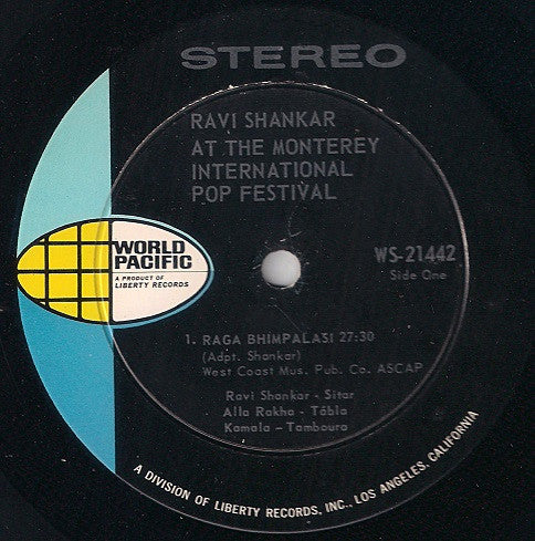 Ravi Shankar : Ravi Shankar At The Monterey International Pop Festival (LP, Album, Ind)