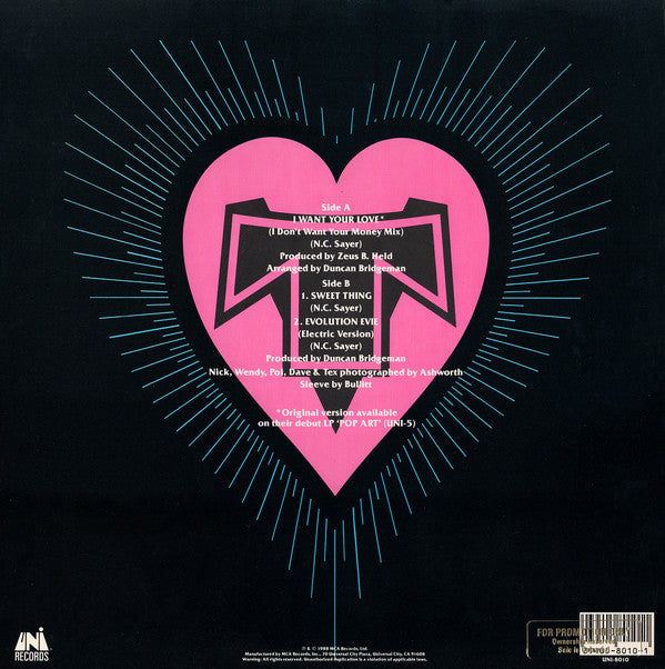 Transvision Vamp : I Want Your Love (12")