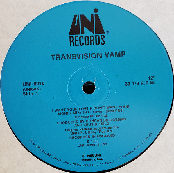 Transvision Vamp : I Want Your Love (12")