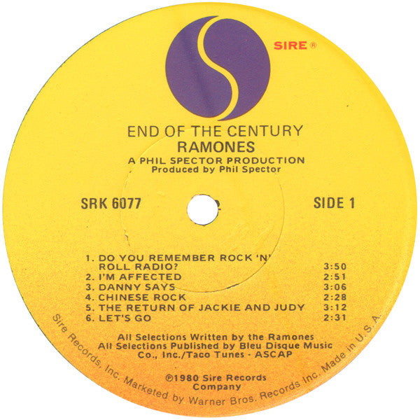 Ramones : End Of The Century (LP, Album, LA )