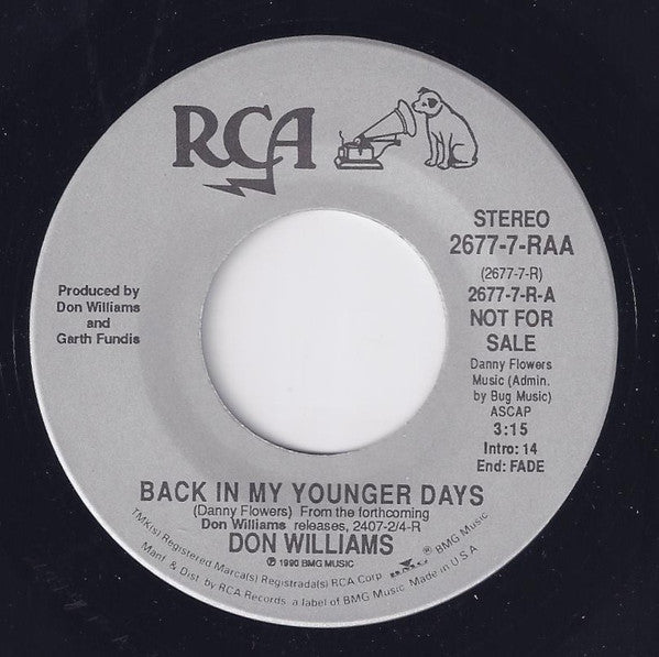 Don Williams (2) : Back In My Younger Days (7", Promo)