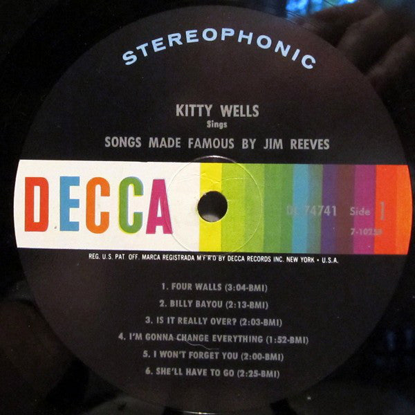 Kitty Wells : Songs Made Famous By Jim Reeves (LP, Album)
