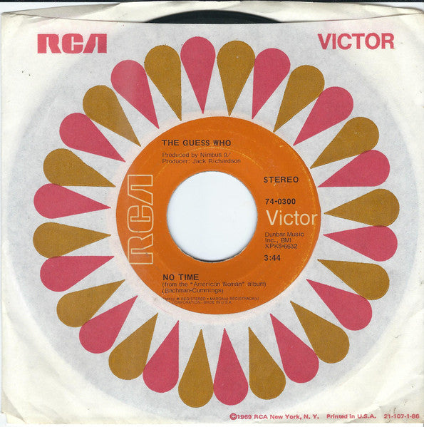 The Guess Who : No Time (7", Single, Ind)