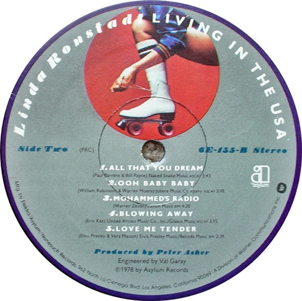 Linda Ronstadt : Living In The USA (LP, Album, PRC)