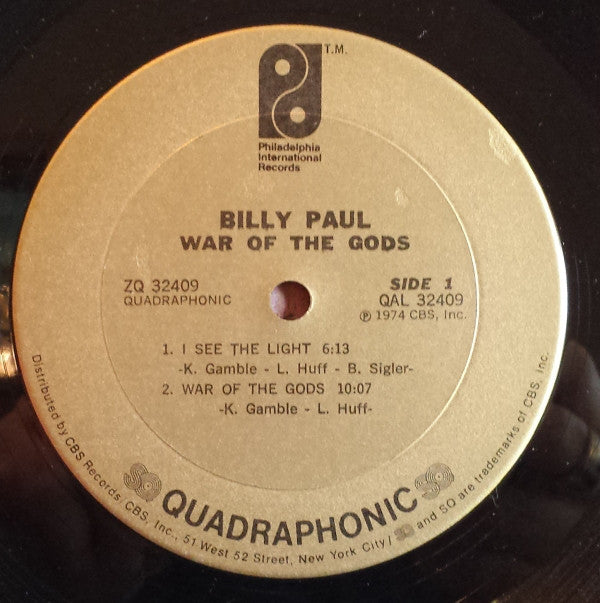 Billy Paul : War Of The Gods (LP, Album, Quad, Gat)
