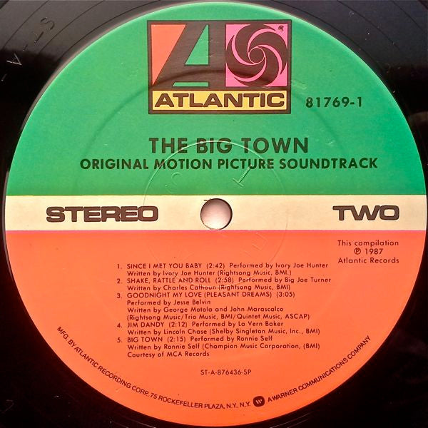 Various : The Big Town (Original Motion Picture Soundtrack) (LP, Comp, Spe)
