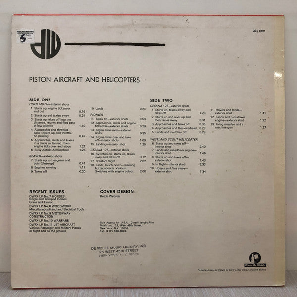 No Artist : Piston Aircraft And Helicopters (LP)