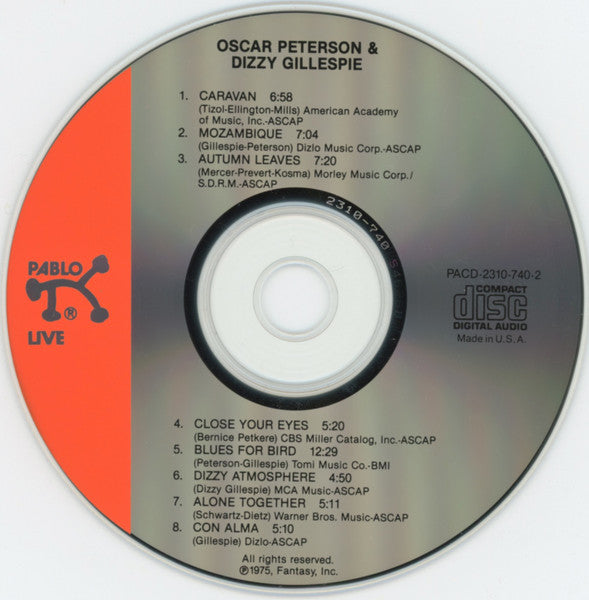 Oscar Peterson & Dizzy Gillespie : Oscar Peterson & Dizzy Gillespie (CD, Album)