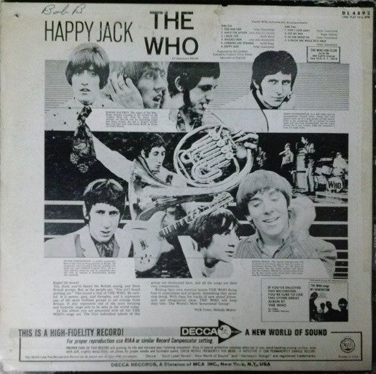 The Who : Happy Jack (LP, Album, Mono, Glo)