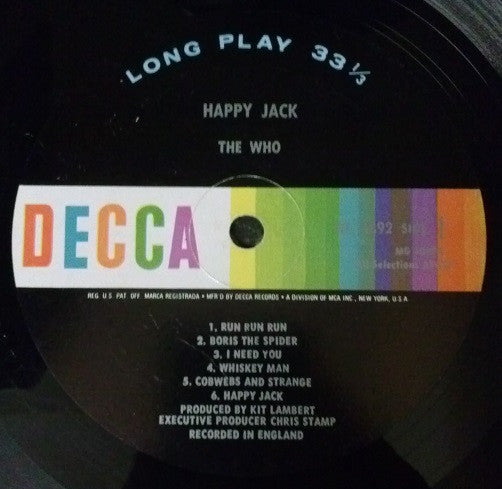 The Who : Happy Jack (LP, Album, Mono, Glo)