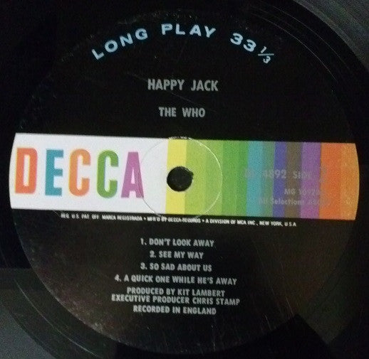 The Who : Happy Jack (LP, Album, Mono, Glo)