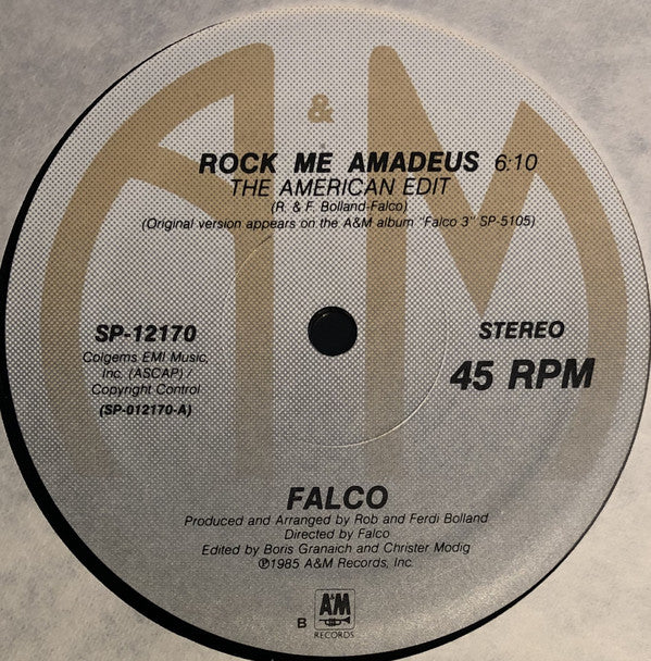 Falco : Rock Me Amadeus (The American Edit) / Vienna Calling (12", Single, Ele)