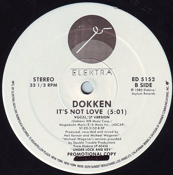 Dokken : It's Not Love (12", Promo)