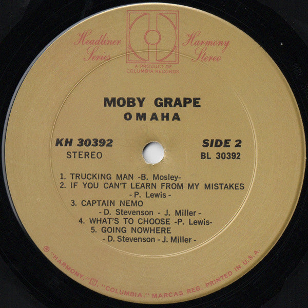 Moby Grape : Omaha (LP, Album, RE, Pit)
