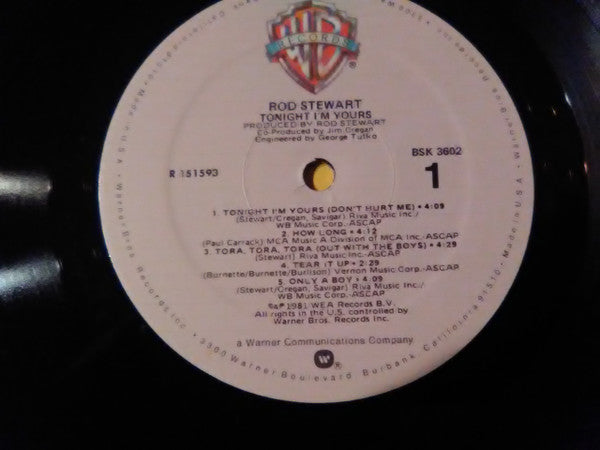 Rod Stewart : Tonight I'm Yours (LP, Album, Club)
