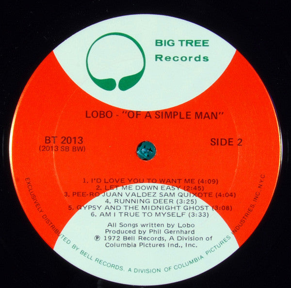 Lobo (3) : Of A Simple Man (LP, Album, Ter)