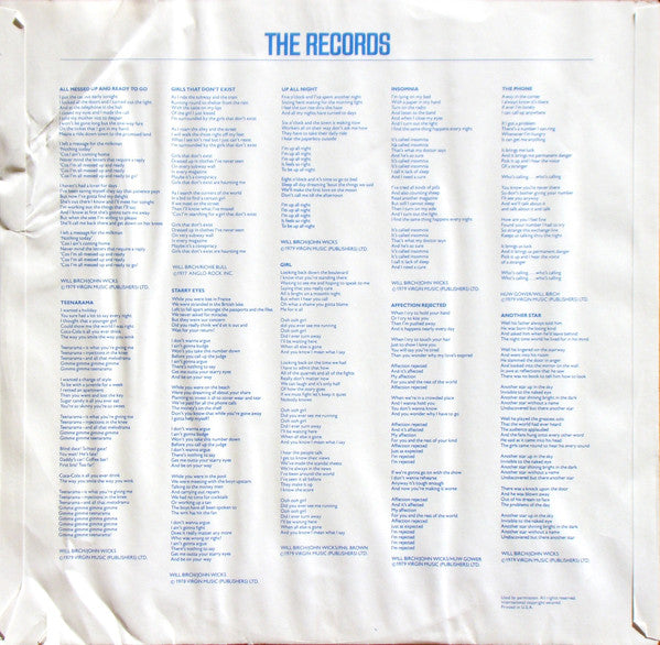 The Records : The Records (LP, Album, RI )