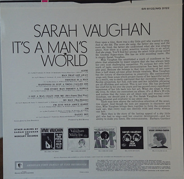 Sarah Vaughan : It's A Man's World (LP, Album)