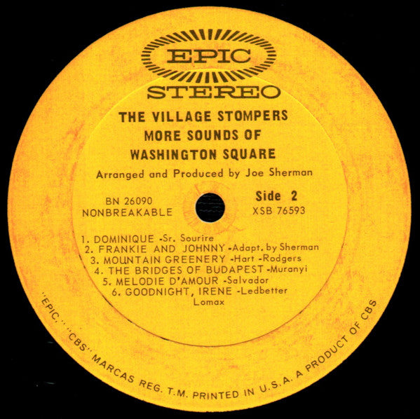 The Village Stompers : More Sounds Of Washington Square (LP, Album)