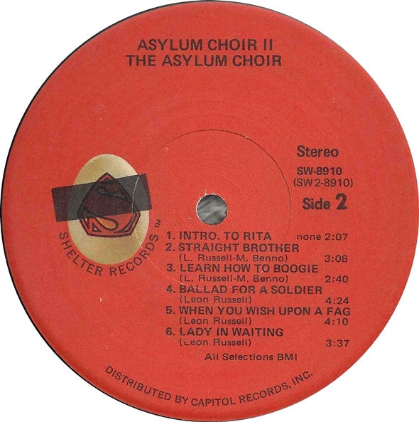 Leon Russell & Marc Benno : Asylum Choir II (LP, Album, Jac)