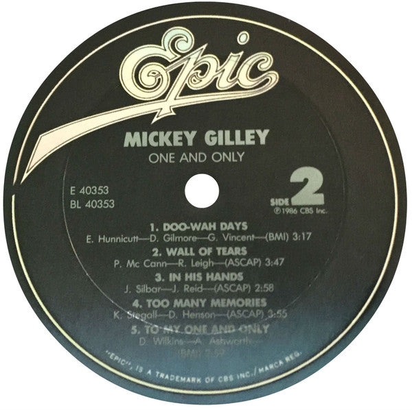 Mickey Gilley : One And Only (LP, Album, Pit)