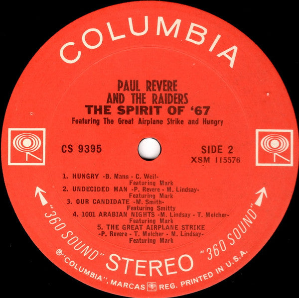 Paul Revere & The Raiders : The Spirit Of '67 (LP, Album, RP, San)