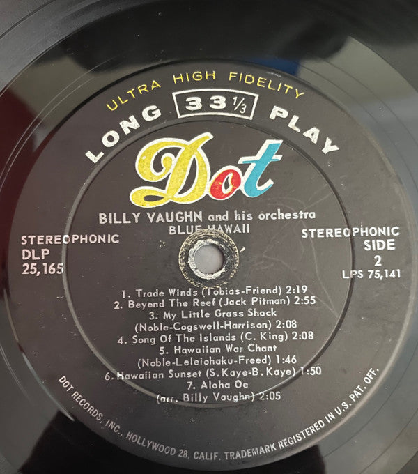 Billy Vaughn And His Orchestra : Blue Hawaii (LP, Album)