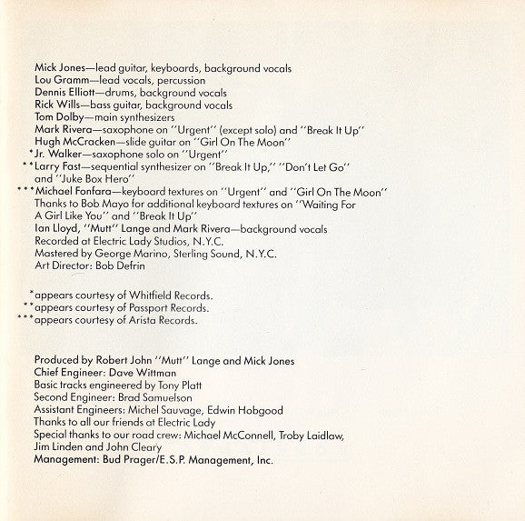 Foreigner : 4 (CD, Album, RE)