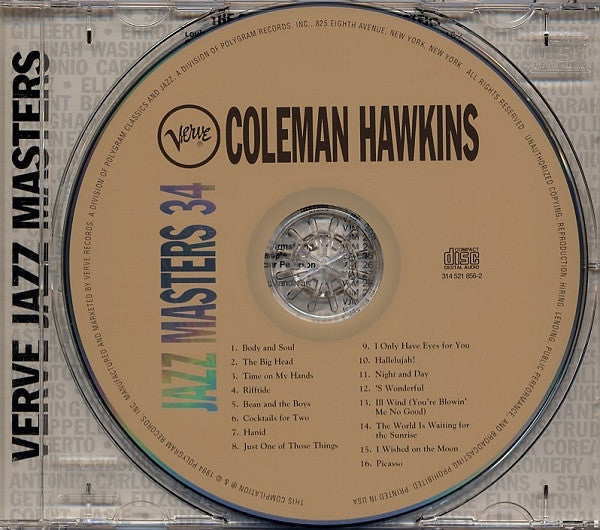 Coleman Hawkins : Verve Jazz Masters 34 (CD, Comp)