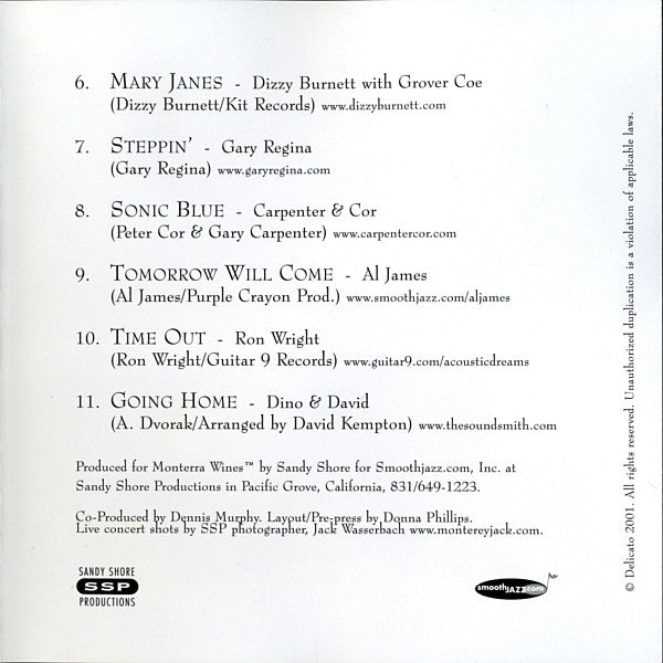 Various : Monterra Jazz Collection: A Wine Inspired Collection Of Monterey's Best Jazz Artists (CD, Album, Promo)