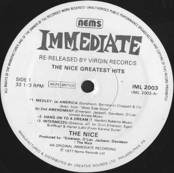 The Nice : Greatest Hits (LP, Comp)