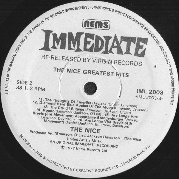 The Nice : Greatest Hits (LP, Comp)