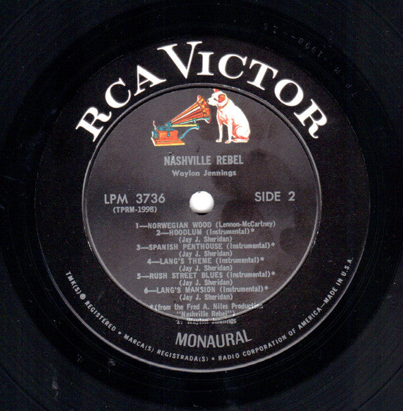 Waylon Jennings : Nashville Rebel (From The Original Sound Track) (LP, Album, Mono)