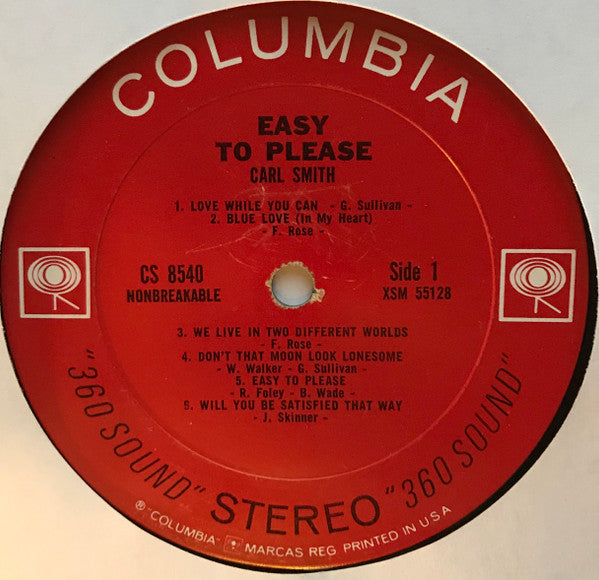 Carl Smith (3) : Easy To Please (LP, Album, Ter)