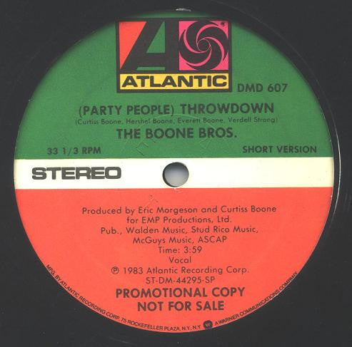 The Boone Bros.* : (Party People) Throwdown (12", Promo)