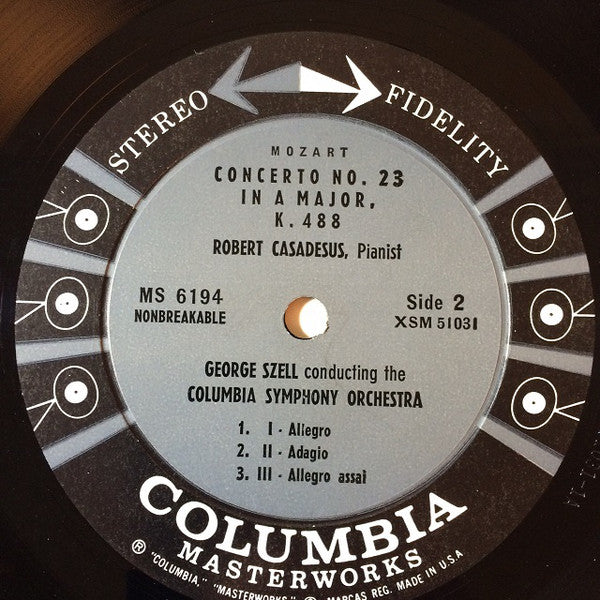 Mozart*, Robert Casadesus, George Szell : Concertos No. 22 In E Flat, K. 482 / No. 23 In A Major, K. 488 (LP, Album)