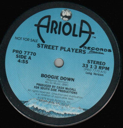 Street Players (2) : Boogie Down (12", Promo)