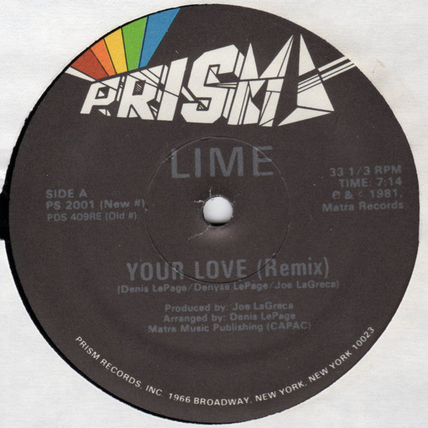 Lime (2) : Your Love (Remix) / Come And Get Your Love (Remix) (12", RE)