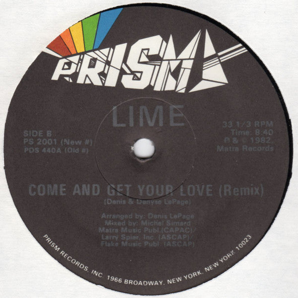 Lime (2) : Your Love (Remix) / Come And Get Your Love (Remix) (12", RE)