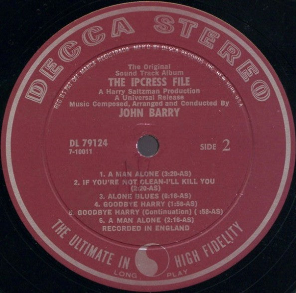 John Barry : The Ipcress File (The Original Soundtrack Album) (LP, Album)