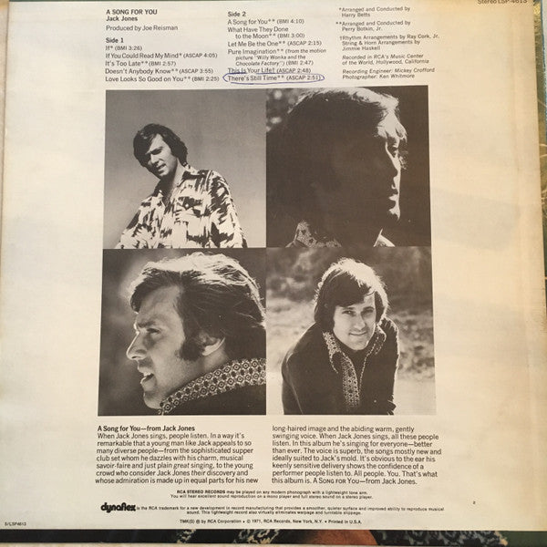 Jack Jones : A Song For You (LP, Album)