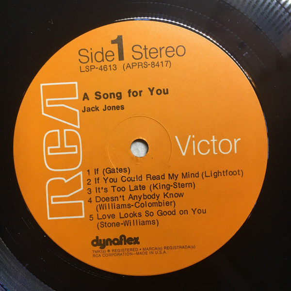 Jack Jones : A Song For You (LP, Album)