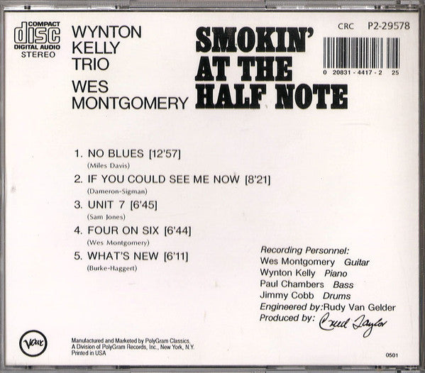 Wynton Kelly Trio - Wes Montgomery : Smokin' At The Half Note (CD, Album, Club, RE)
