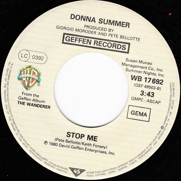 Donna Summer : The Wanderer (7", Single)