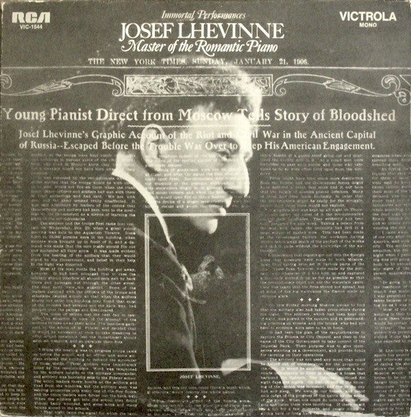 Josef Lhevinne : Master Of The Romantic Piano (LP, Mono, Ind)